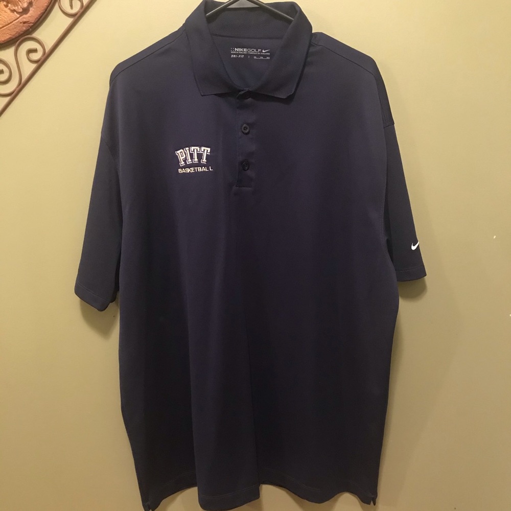PITT Embroidered Logo Nike Golf Blue Polo Sz XXL